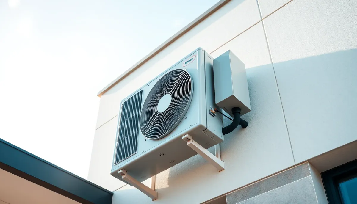 Unité extérieure d'une pompe à chaleur air/air Daikin installée sur une façade