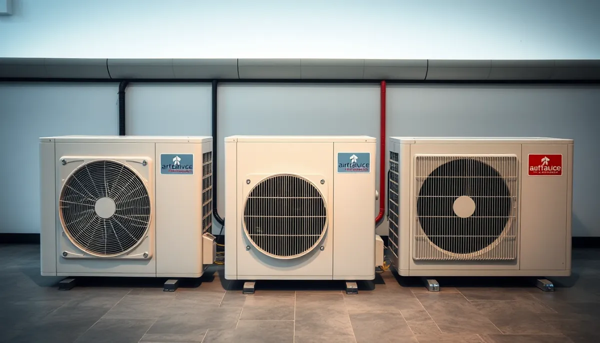Comparatif de trois unités extérieures de pompes à chaleur air/air de marques différentes